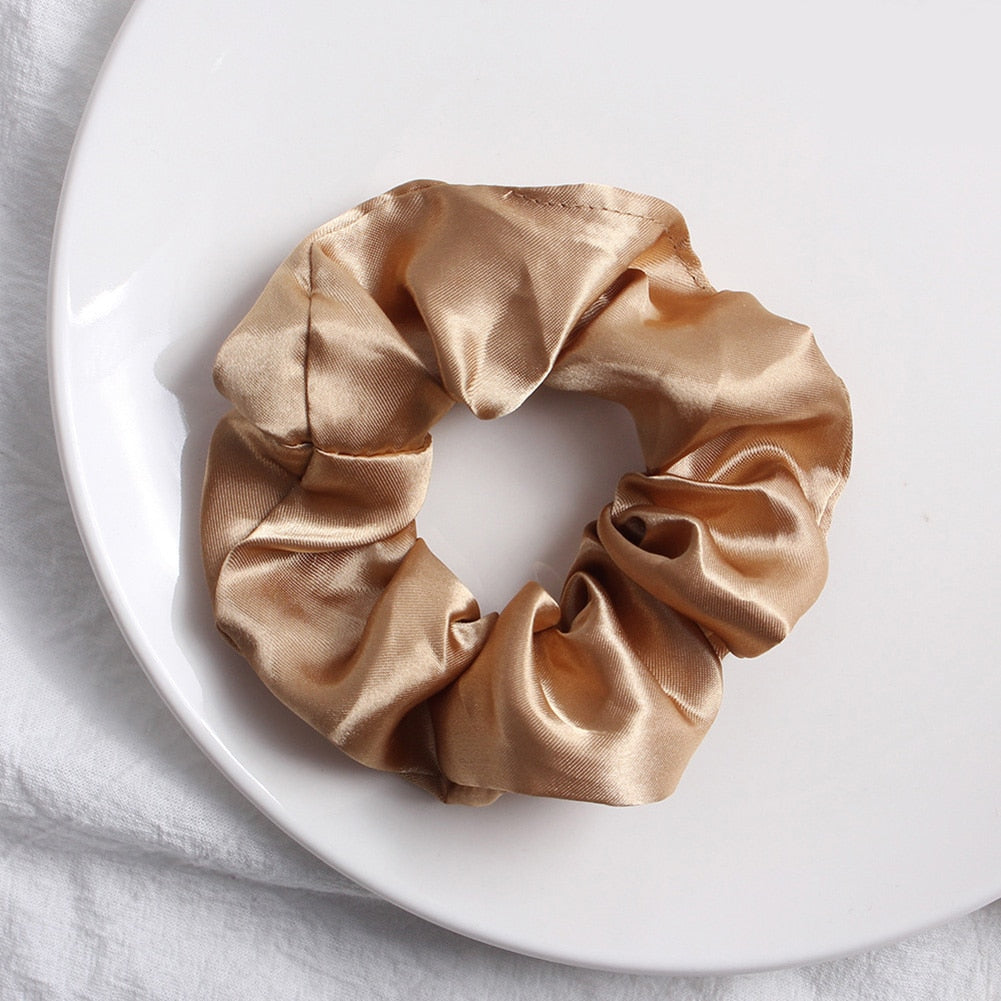 Women Silk Scrunchie Elastic Handmade Multicolor