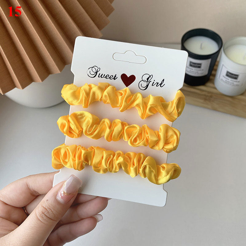 3Pcs/set Silk Satin Scrunchies Women