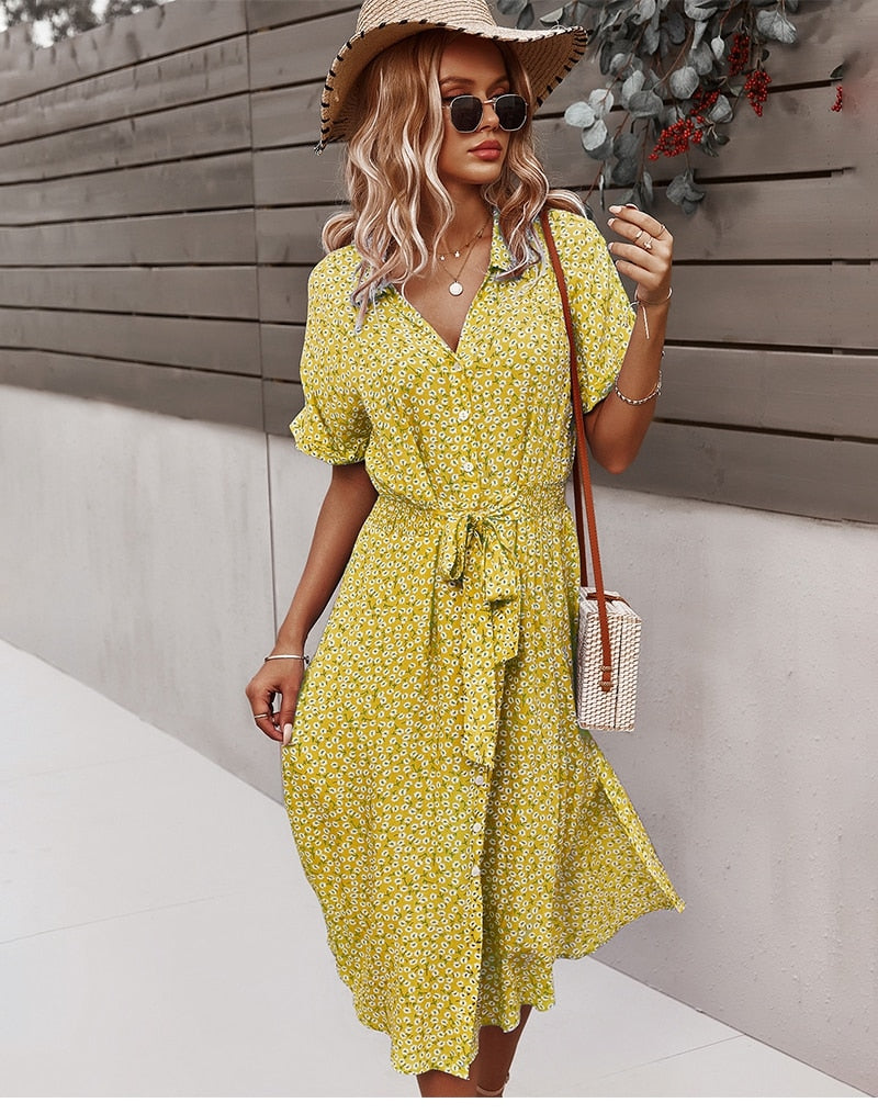 Women Floral Dress 2023 Summer Casual