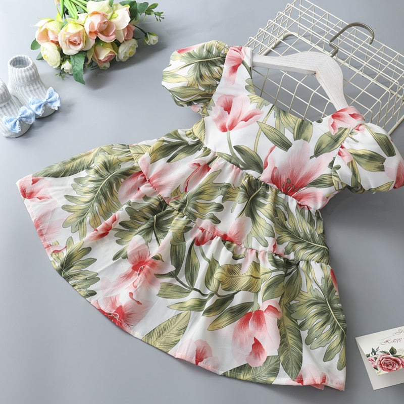 Summer Toddler Dresses Baby Girl Clothes Cute Flowers Print