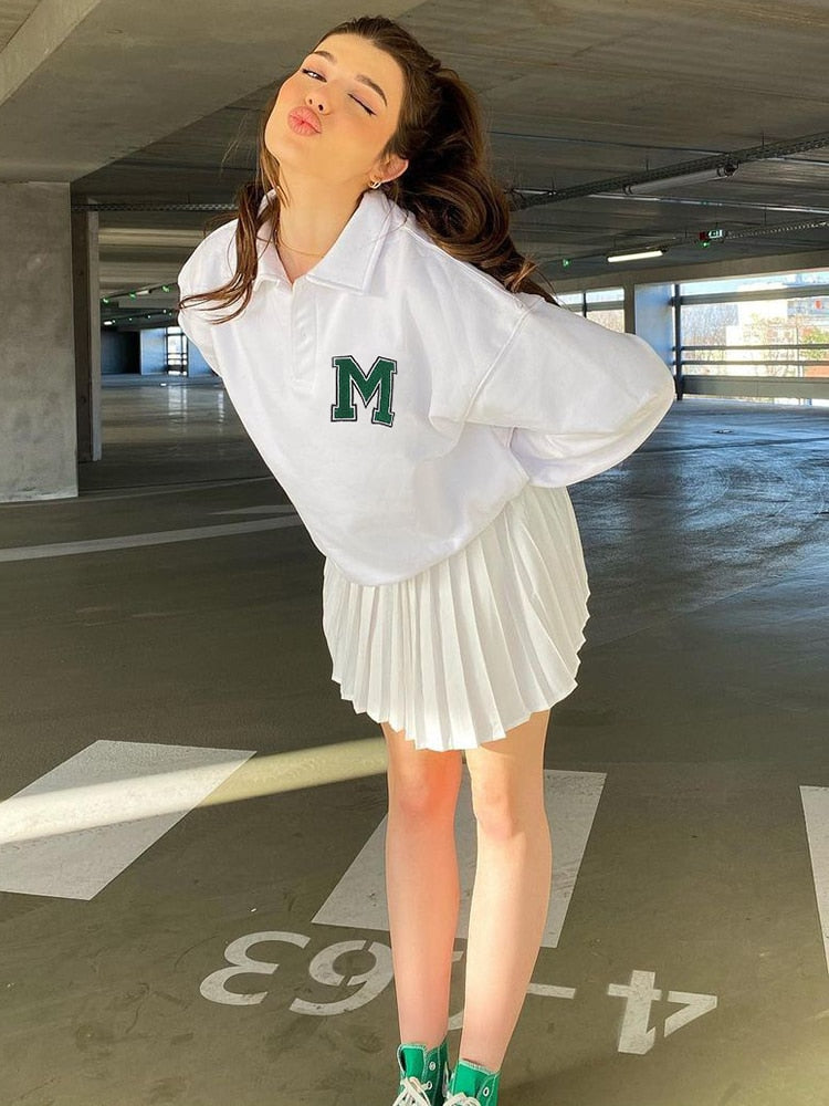 White Oversized Sweatshirt Women