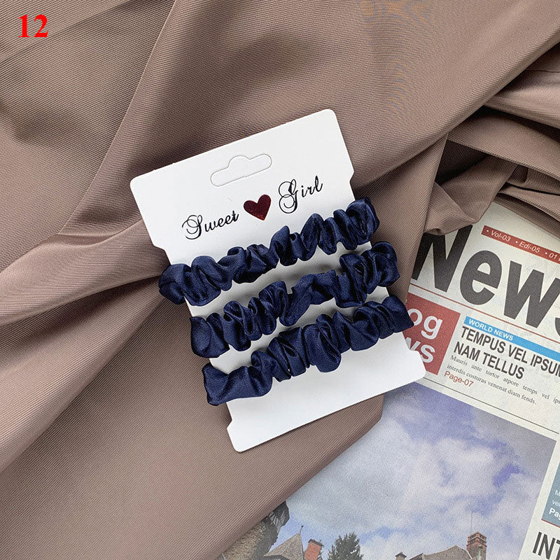3Pcs/set Silk Satin Scrunchies Women