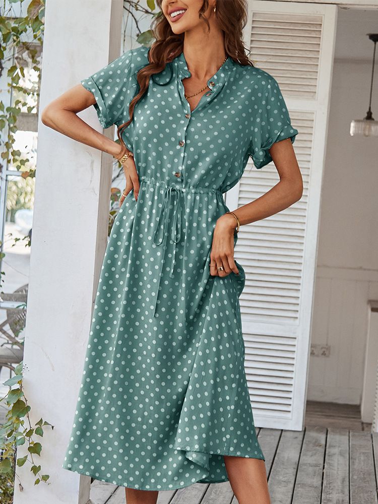 Print Shirt Dress Women Casual