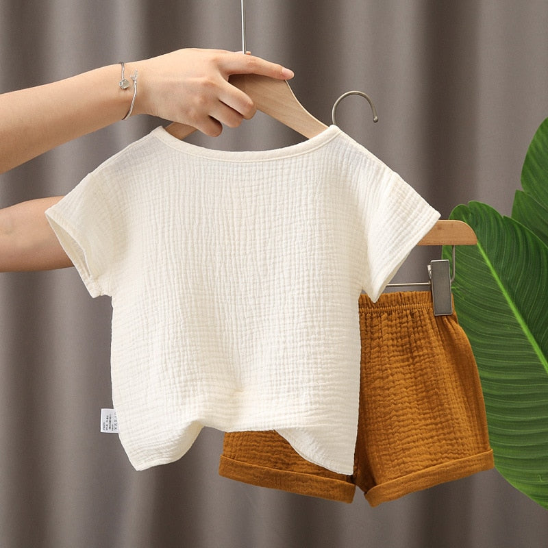 2Pcs Cotton Casual Summer Newborn Outfits