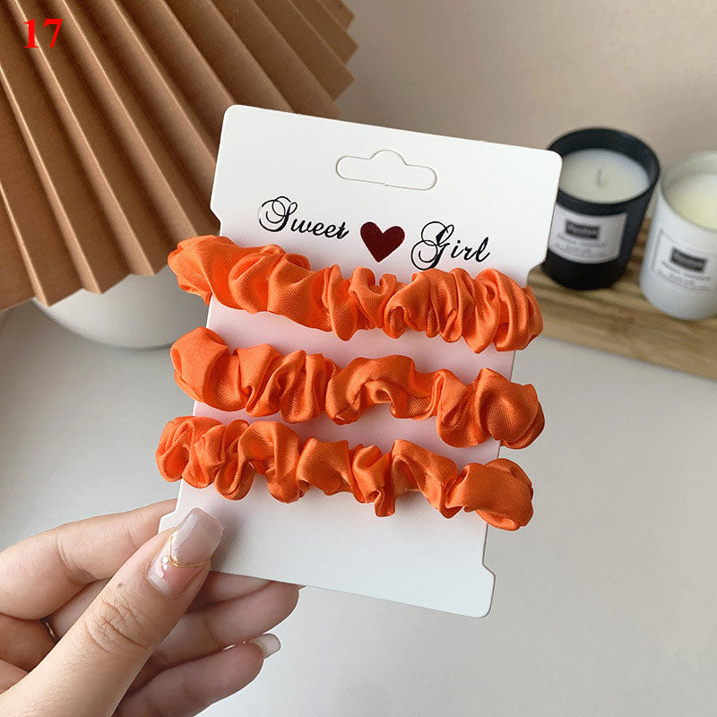 3Pcs/set Silk Satin Scrunchies Women