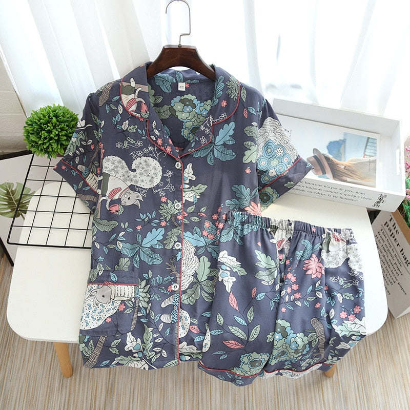 New women's pajamas floral print