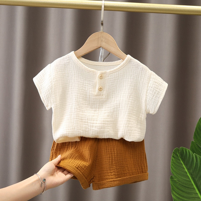 2Pcs Cotton Casual Summer Newborn Outfits