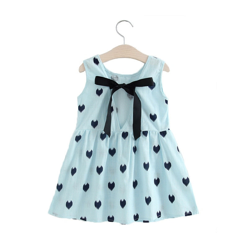 Girls Sleeveless Flower Print Dresses Summer