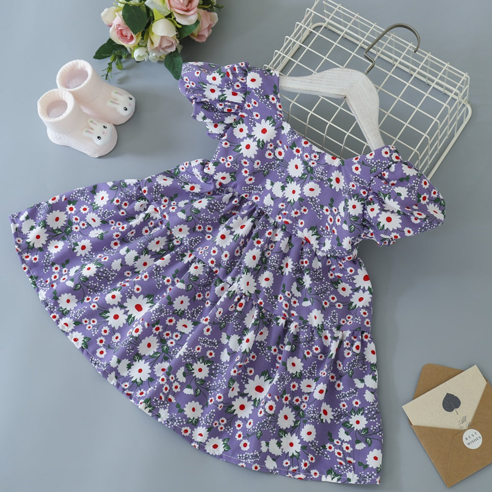 Summer Toddler Dresses Baby Girl Clothes Cute Flowers Print