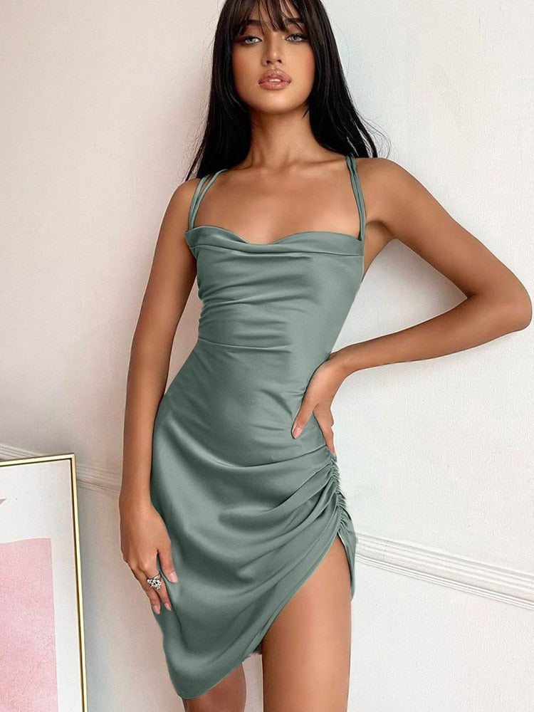 Satin Women Mini Dress
