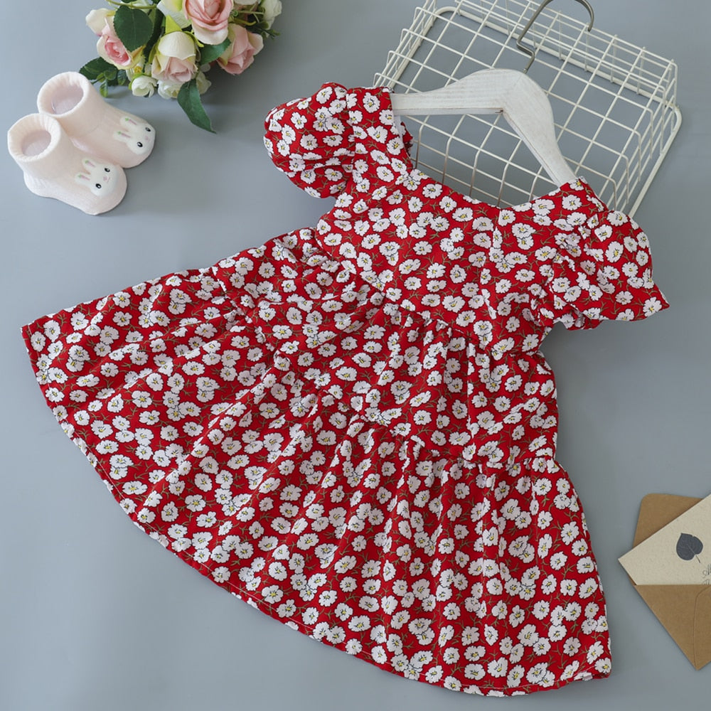 Summer Toddler Dresses Baby Girl Clothes Cute Flowers Print