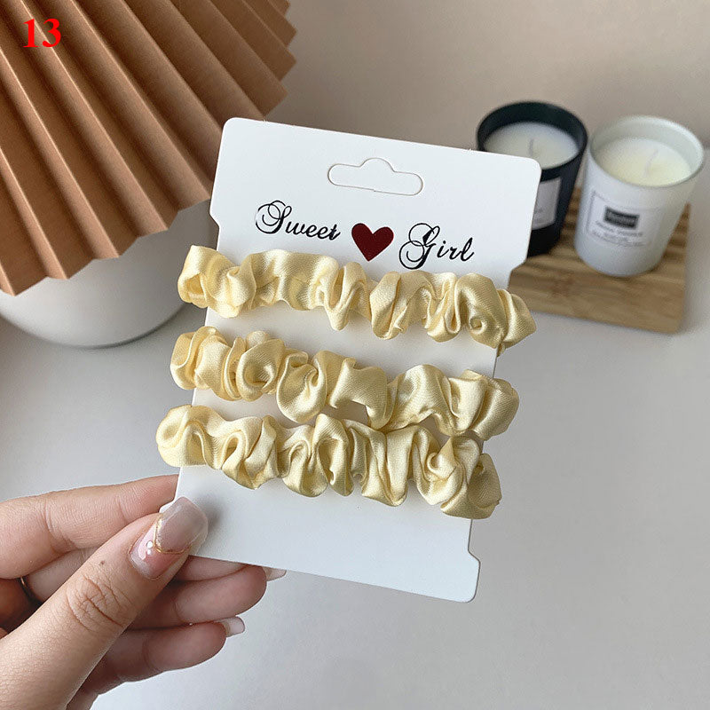 3Pcs/set Silk Satin Scrunchies Women