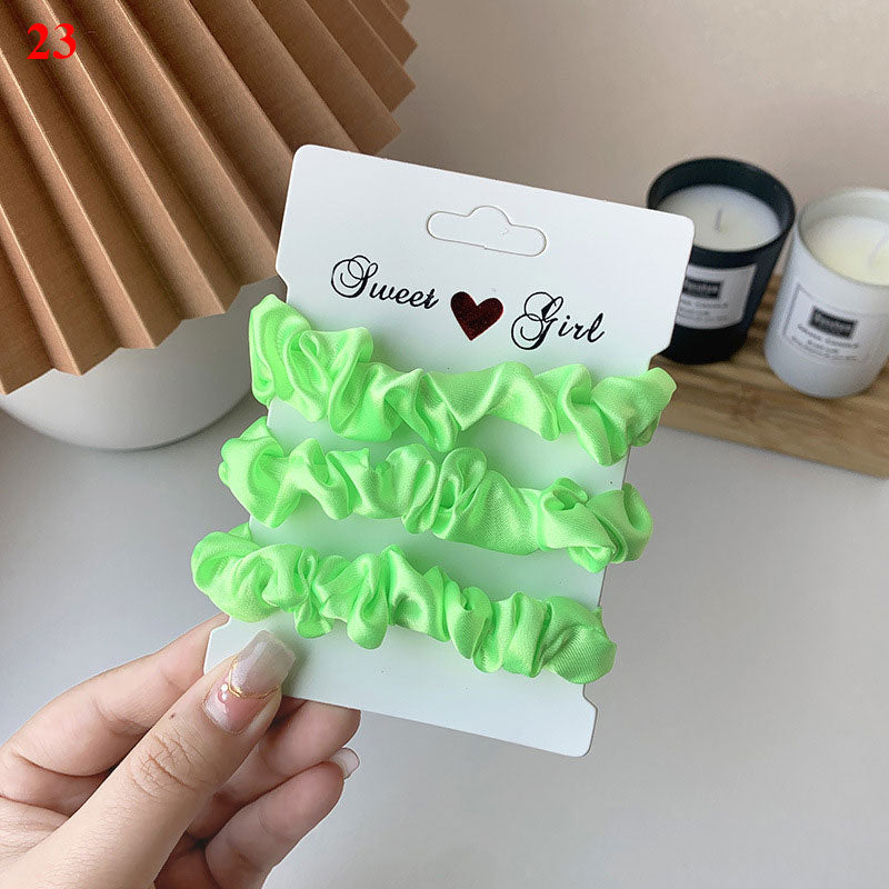 3Pcs/set Silk Satin Scrunchies Women