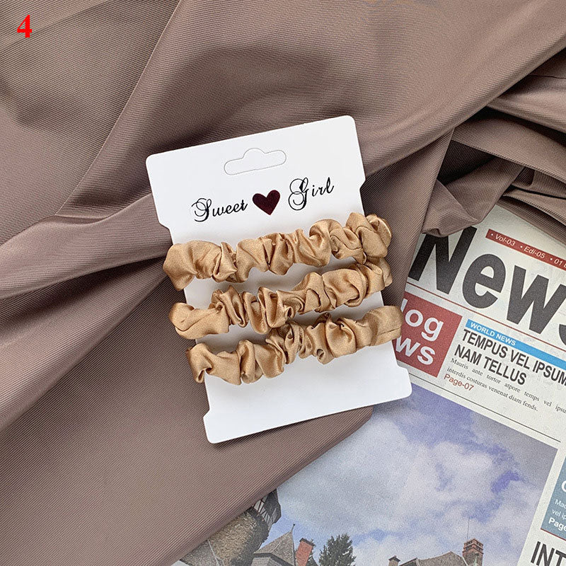 3Pcs/set Silk Satin Scrunchies Women