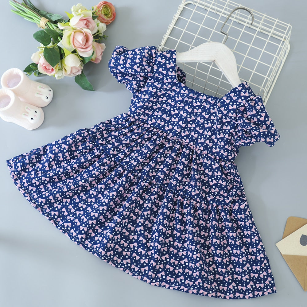 Summer Toddler Dresses Baby Girl Clothes Cute Flowers Print