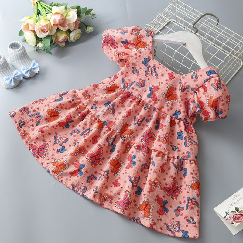 Summer Toddler Dresses Baby Girl Clothes Cute Flowers Print