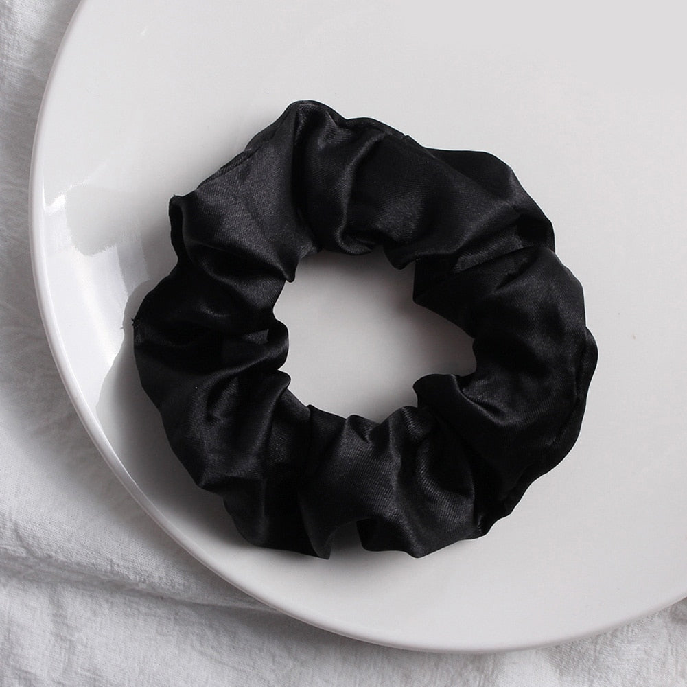 Women Silk Scrunchie Elastic Handmade Multicolor