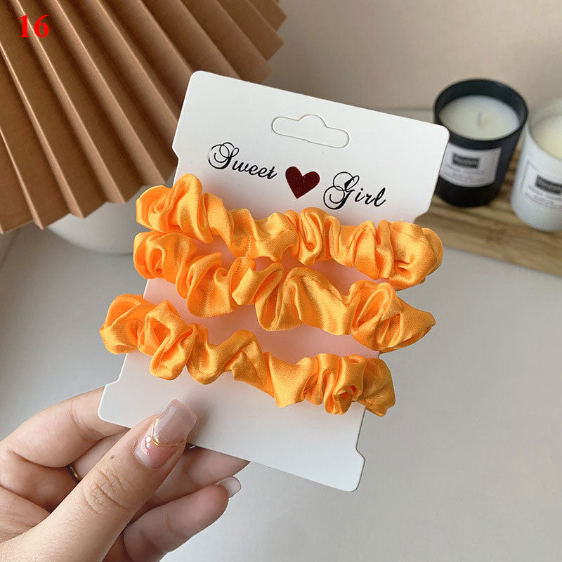 3Pcs/set Silk Satin Scrunchies Women