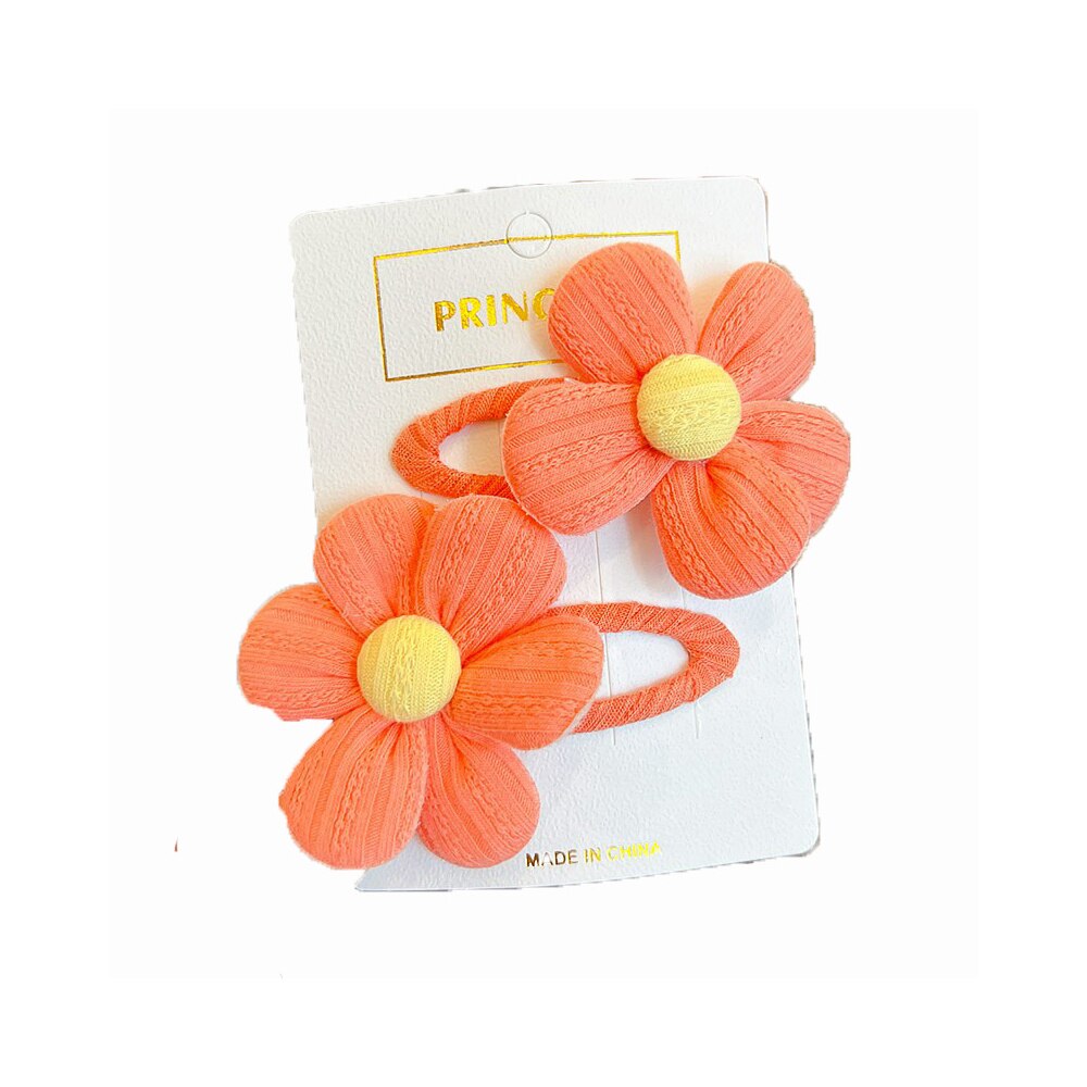 Children's Cute Fabric Flower Pair Clip Hair Accessories