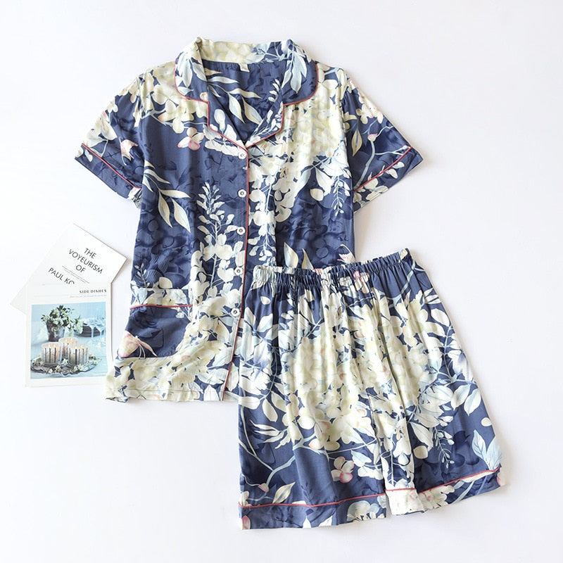 New women's pajamas floral print