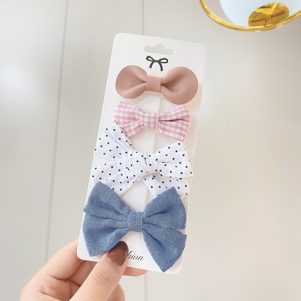4Pcs/Set Sweet Lace Printed Hair Clips For Cute Girls