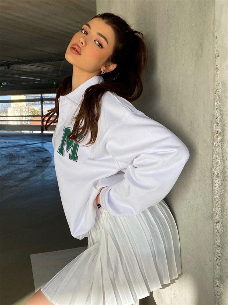 White Oversized Sweatshirt Women