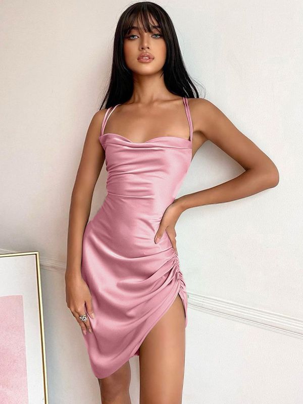 Satin Women Mini Dress