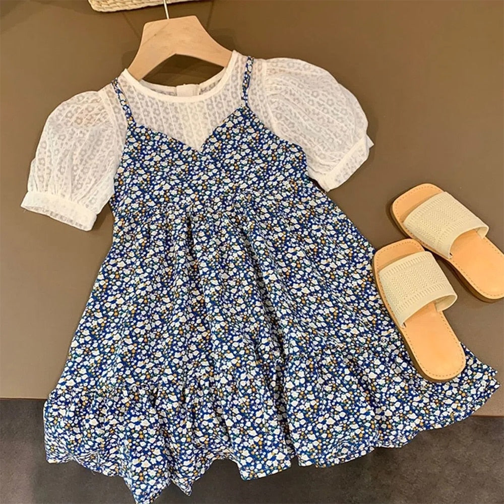 Girls Bubble Sleeve Princess Dress