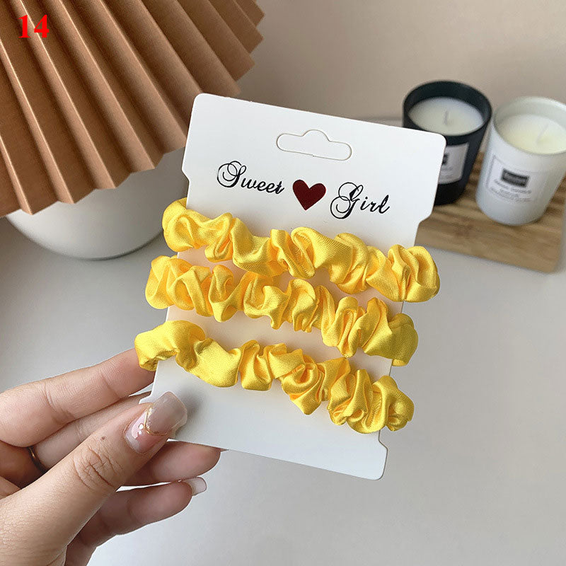 3Pcs/set Silk Satin Scrunchies Women