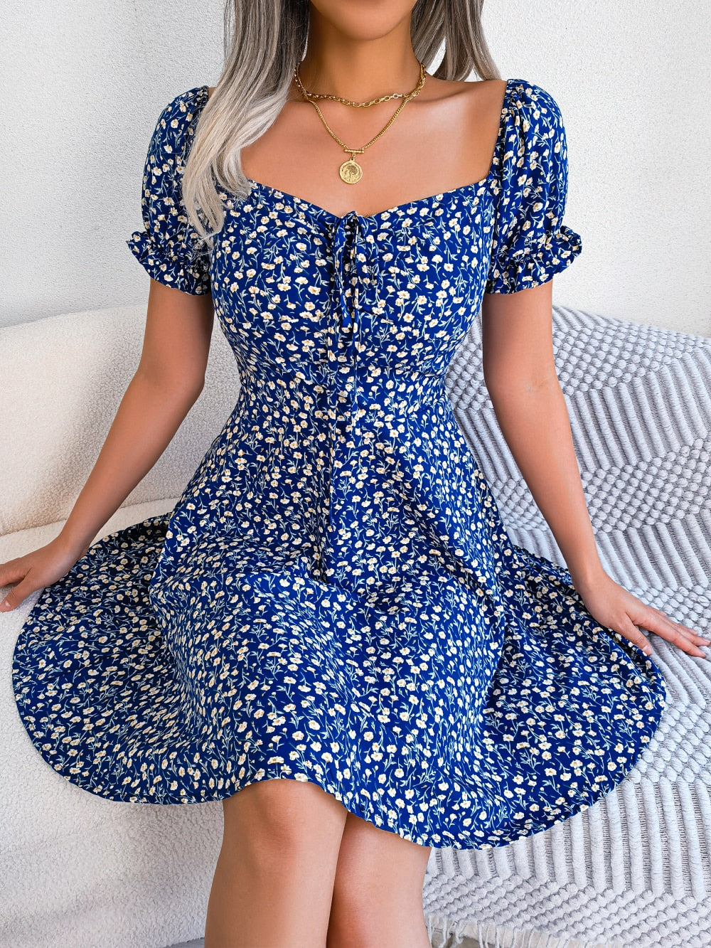 Women Casual Floral Print A Line Dress