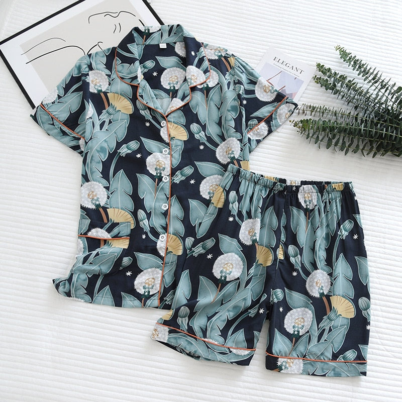 New women's pajamas floral print