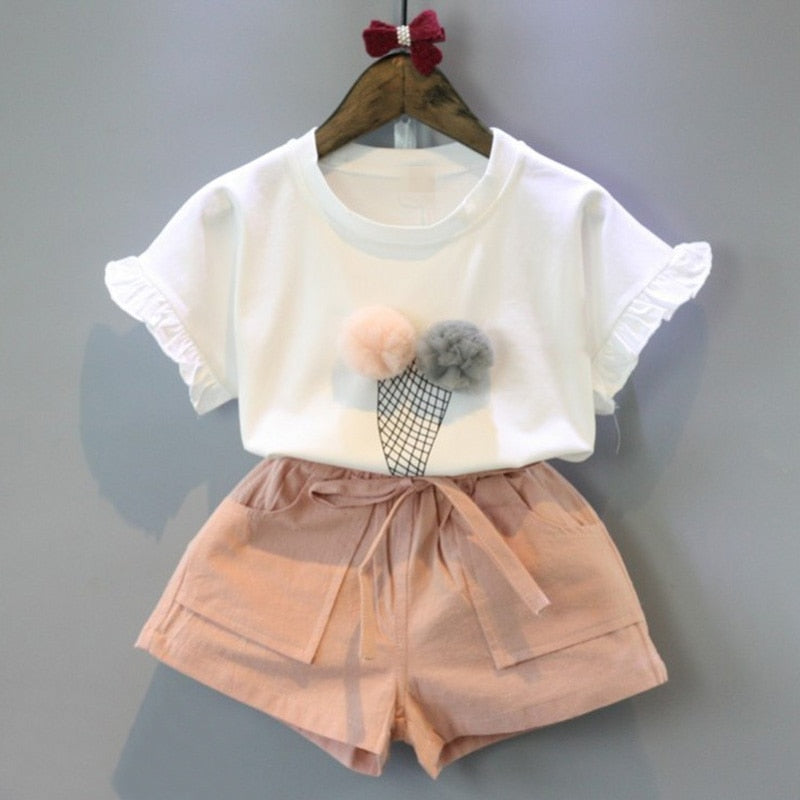 Summer Kids Clothes Floral Set