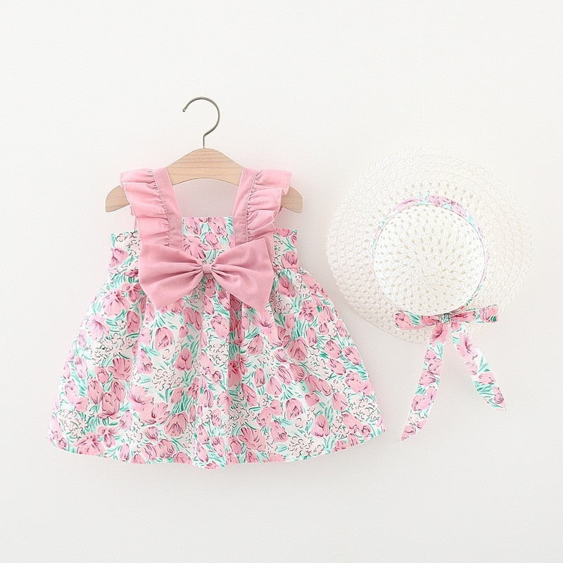 2pcs Summer Baby Girls Beach Princess Dress