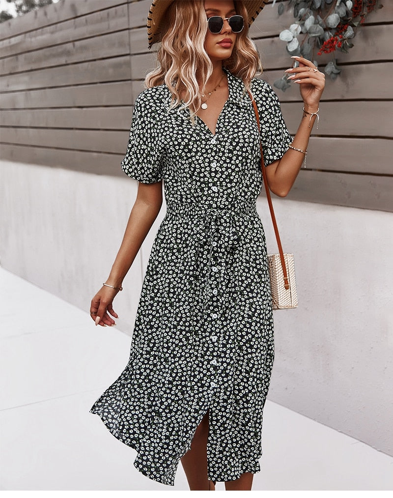 Women Floral Dress 2023 Summer Casual