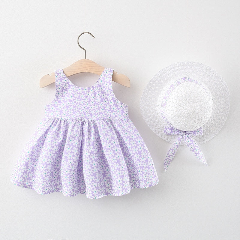 2pcs Summer Baby Girls Beach Princess Dress