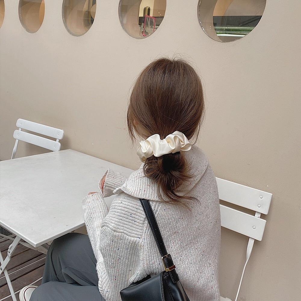 Women Silk Scrunchie Elastic Multicolor Hair Band