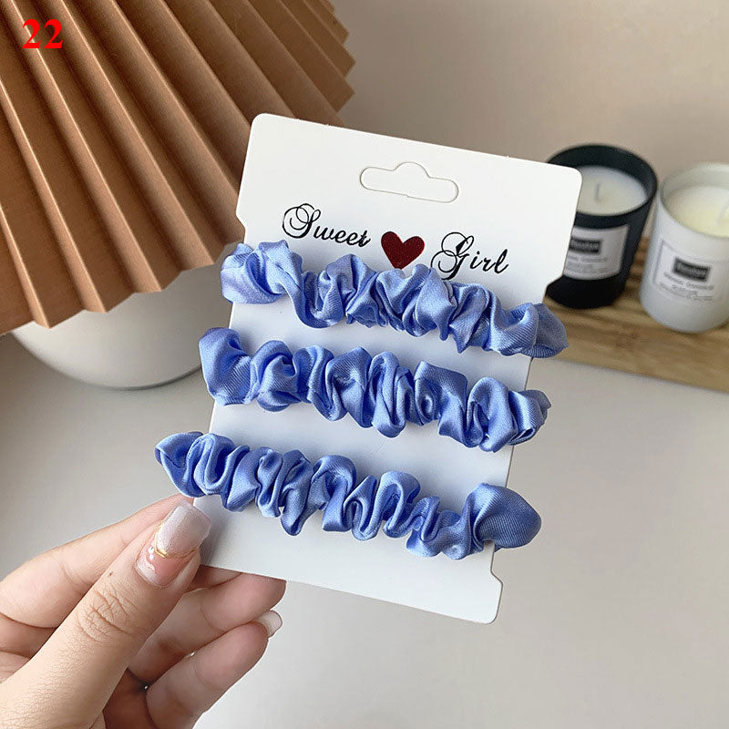 3Pcs/set Silk Satin Scrunchies Women