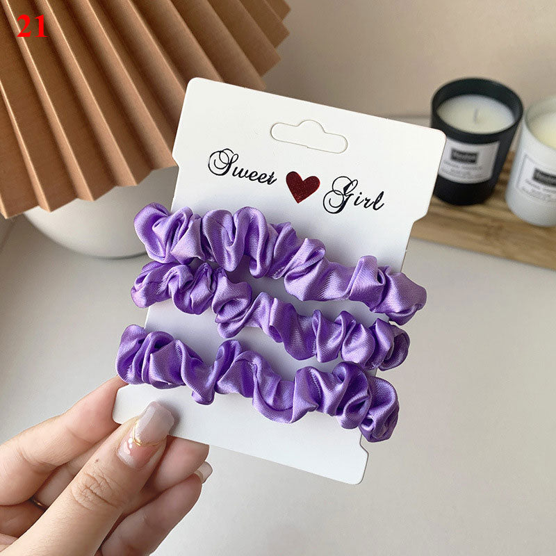 3Pcs/set Silk Satin Scrunchies Women