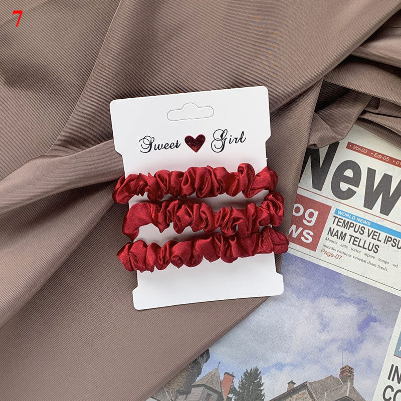 3Pcs/set Silk Satin Scrunchies Women