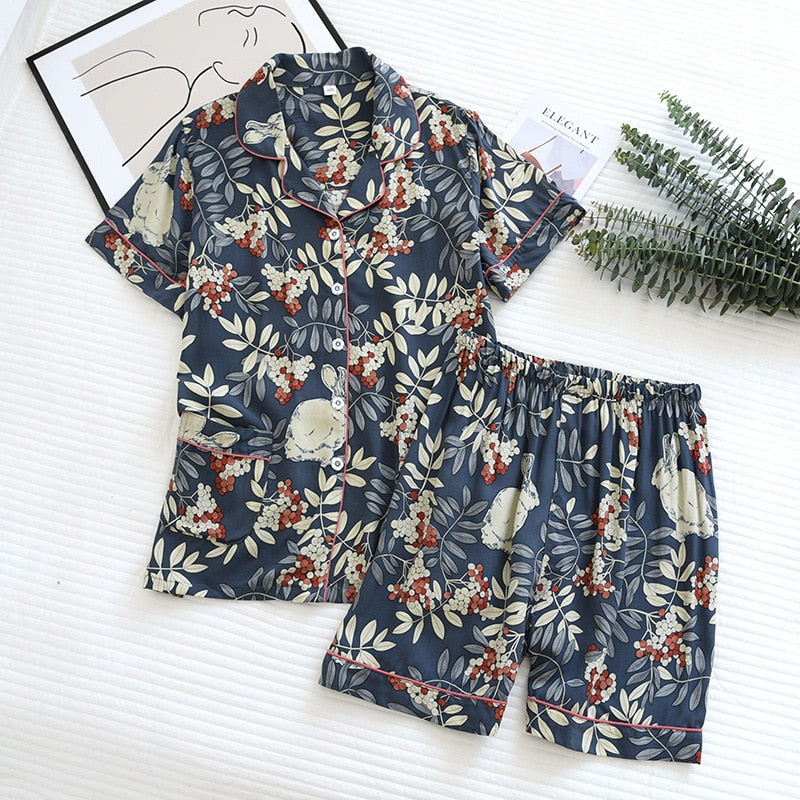 New women's pajamas floral print