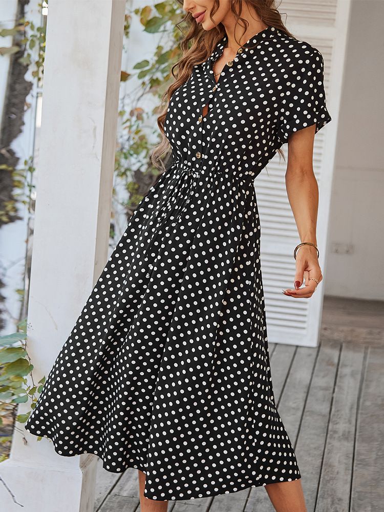 Print Shirt Dress Women Casual