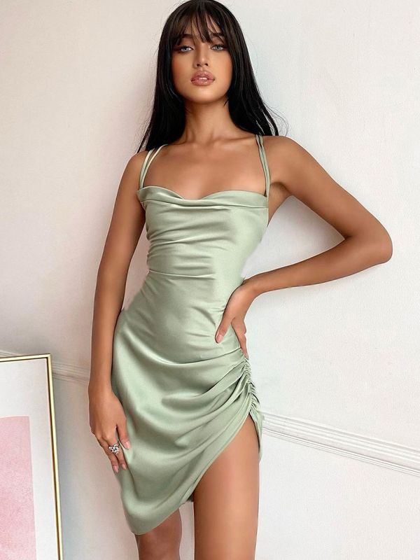 Satin Women Mini Dress