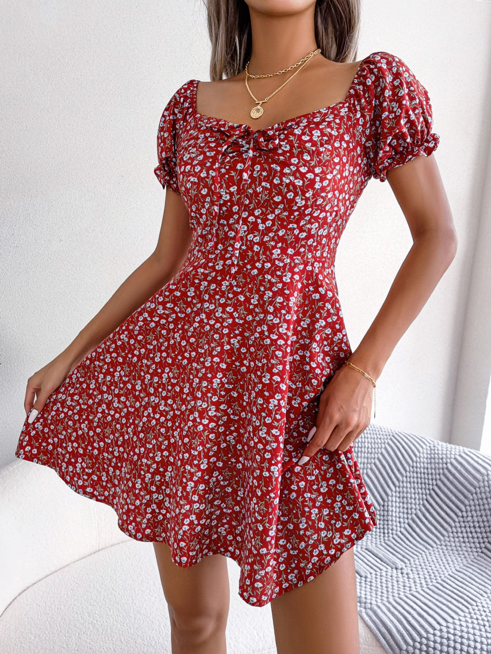 Women Casual Floral Print A Line Dress