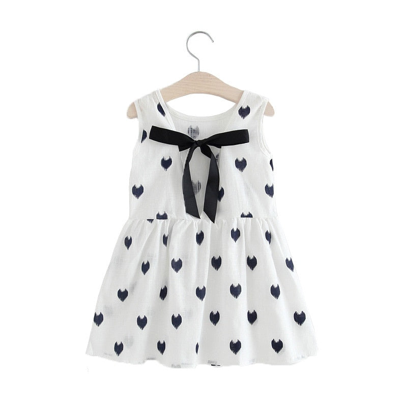 Girls Sleeveless Flower Print Dresses Summer