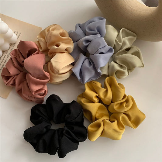 Women Silk Scrunchie Elastic Handmade Multicolor