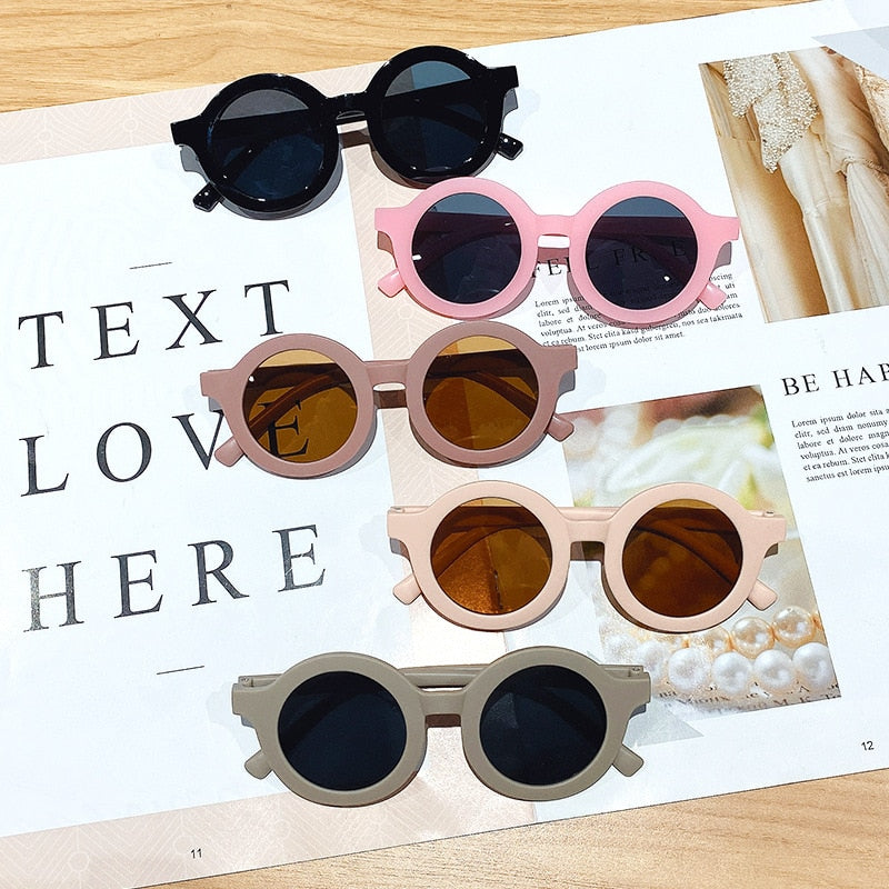 Children's color round frame sunglasses