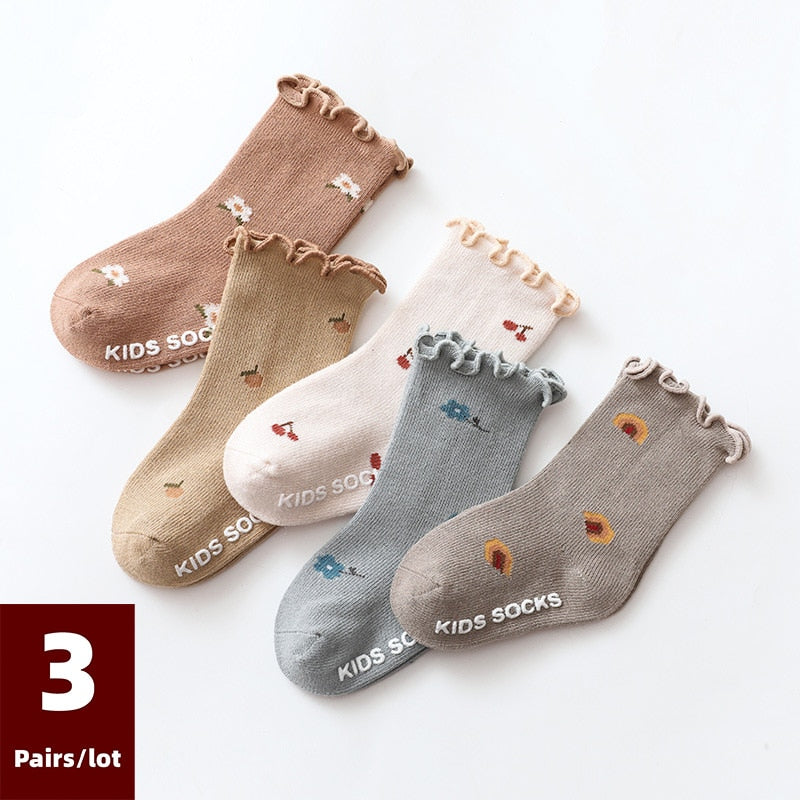 3 Pairs/lot Children's Socks Anti Slip