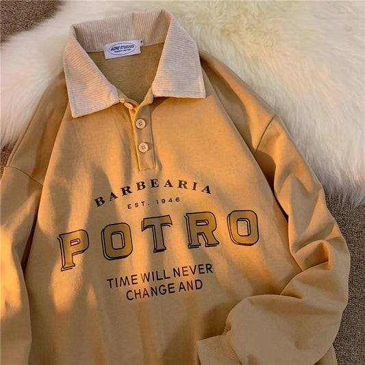 Letters Print Oversized Sweatshirt Women