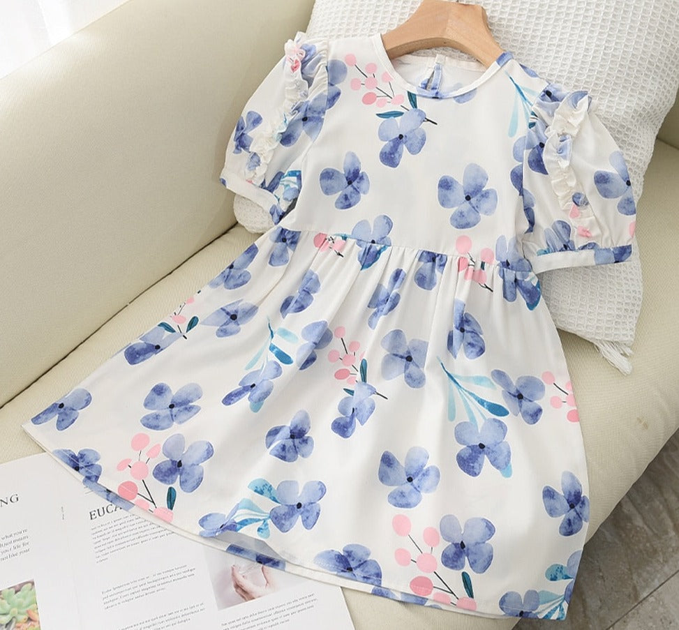 Girls Bubble Sleeve Princess Dress