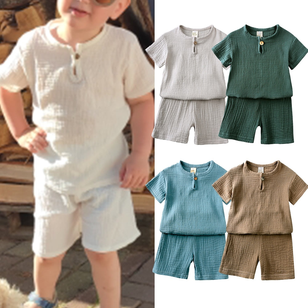 Toddler Summer Boy Girl Outfits Cotton
